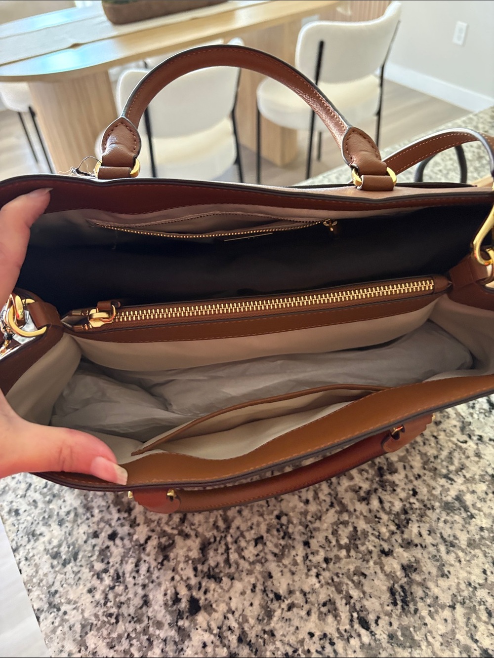 Polo by Ralph Lauren Cognac Saffiano Leather Tote - Picture 8 of 8
